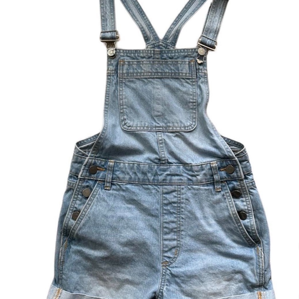 Denim Overalls with Button Details